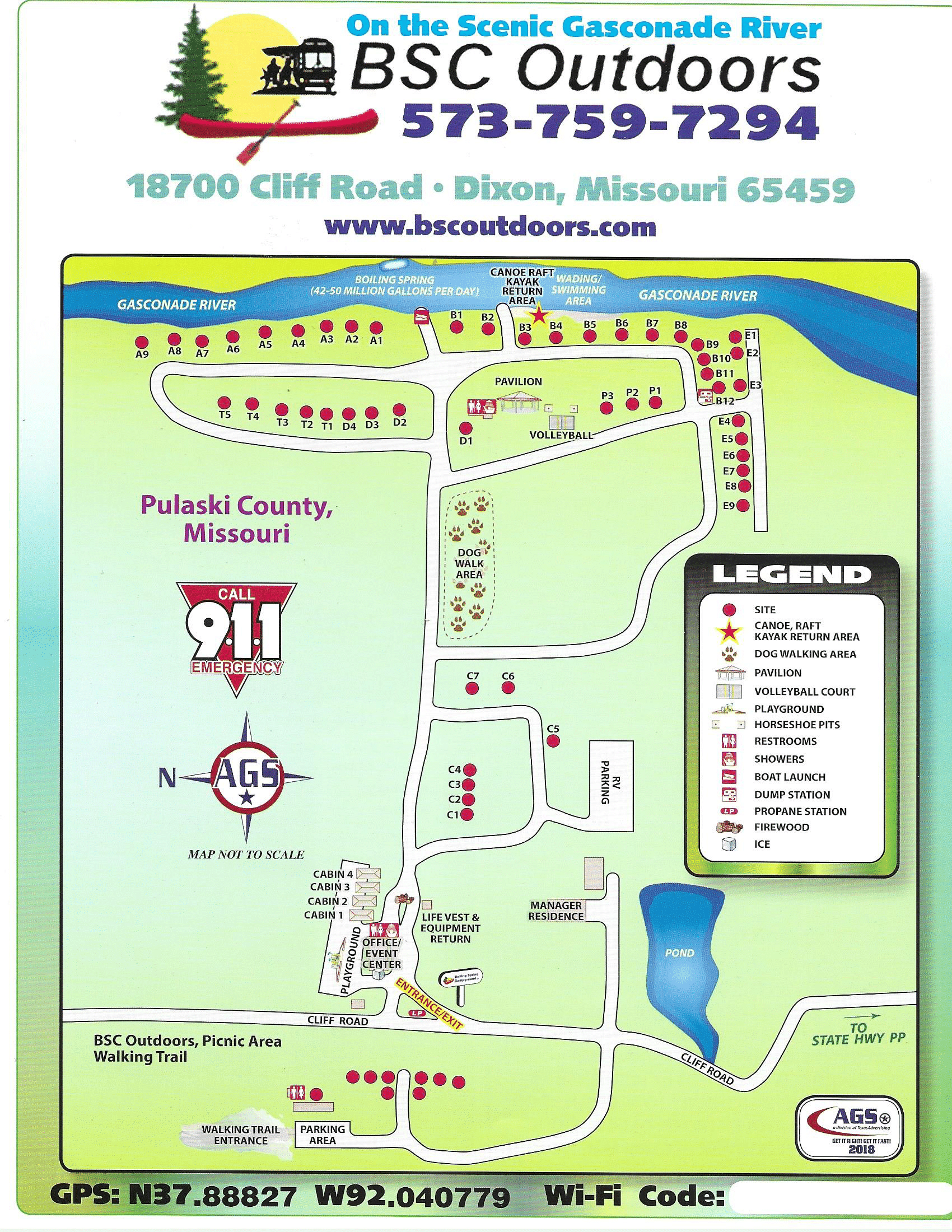 Campground Map | Boiling Spring Campground Missouri